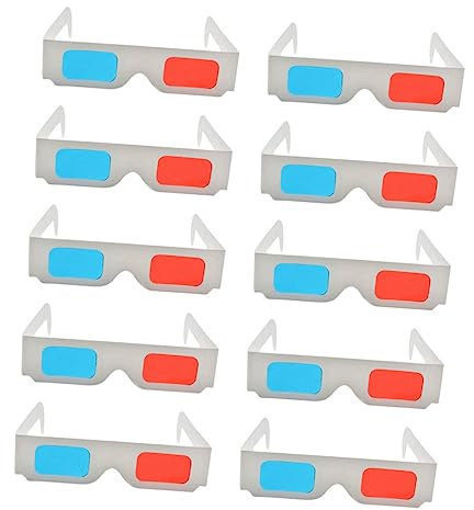 CAXUSD Lunettes 3D Anaglyphes Rouges Et Bleues Carton pour Films Lunettes 3D Anaglyphes en Carton