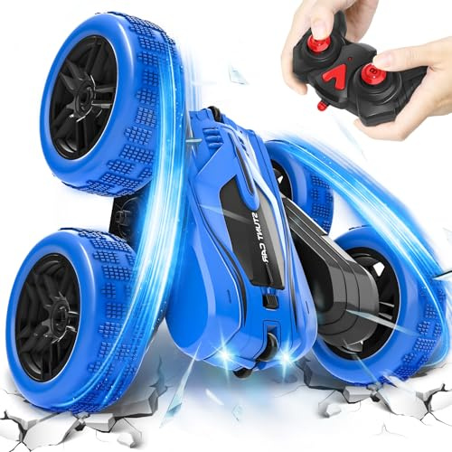 Terra Wheel RC Voiture Télécommandée Enfant, 4WD 360°Rotation Offroad RC Véhicule Stunt Car avec LED, 2.4GHz Voiture Radiocommandee pour Garçon Fille Enfant 3 4 5 6 7 8 9 Ans