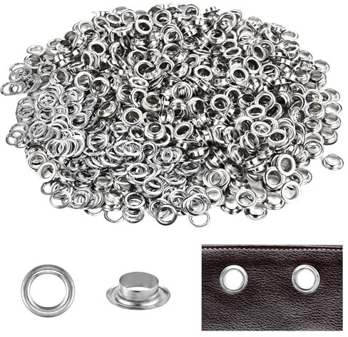 Philtool Ösen 600 Stück, Ösen für Planen Rostfrei, Ø 10mm Planenösen, Metall Tülle Grommets Setzwerkzeug Ösenzange, Ideal für Planen, Stoff, Leder, Schuhe, Banner, Kleidung, Zelt, Taschen