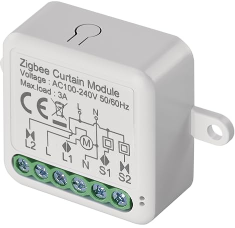EMOS GoSmart rullgardinsbrytarmodul/Zigbee Smart Switch med app, dold reläbrytare för rullgardinsstyrning, röststyrning av persienner med Alexa & Google Home, för enkelbrytare