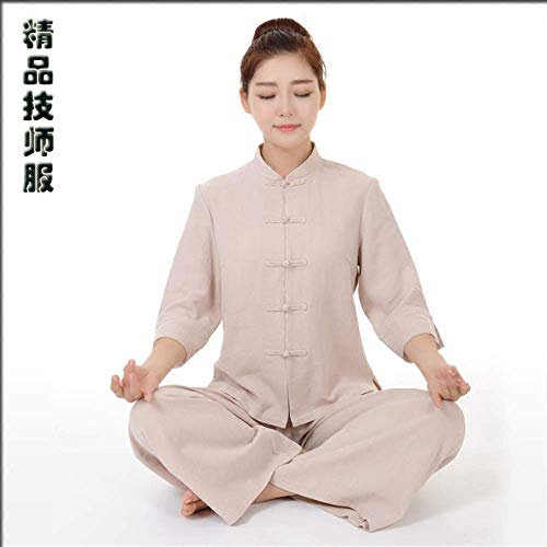 SFNIOKFG Tai Chi Kleidung Damen,Herren Tai Chi Anzug Damen Umweltfreundlich Atmungsaktiv Tai Chi Uniform Kung Fu Anzug Kampfsportanzug Meditationsanzug/B/*S