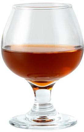 Restaurantware-Vetri 6 Ounce Brandy Snifters, 24 Stemmed Whiskey Glasses - No Lead, Dishwashable, Clear Glass Tumblers For Tasting Bourbon, Cognac, Scotch, Great For Spirit Drinks, Old Fashioned