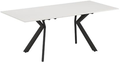 Vicco Esstisch Trill, ausziehbarer Esszimmertisch, Weiß/Schwarz, 140 x 90 cm ausziehbar