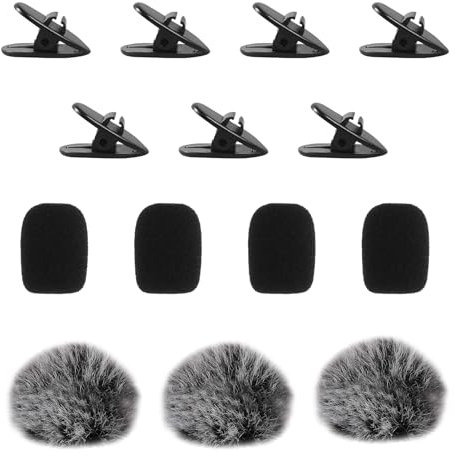 7 PCS Lapel Headset Microphone Foam Cover, Microphone Furry Windscreen Pop Filter, Suitable for Noise Reduction, Dust and Saliva, Protecting Studio Equipment for Clearer Recording