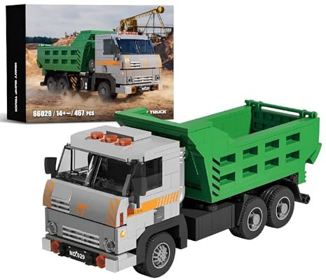 Technik LKW Bausteine Bausatz, 467 Teile Retro Muldenkipper Modellbausatz, STEM Fahrzeuge Modell Spielzeug, Ideas Geschenk für Erwachsene und Kinder (66029)