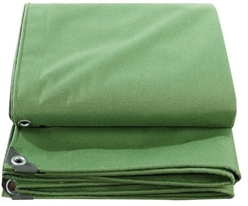Lona impermeable resistente de 3 x 4 m, lona resistente a la intemperie con ojales, lona multiusos para protección de piscina, techo de heno, remolque, color verde