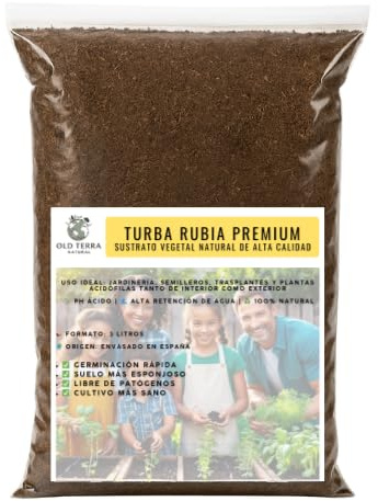 OLD TERRA NATURAL_ Huerto Urbano Substrato Huerto y Frutales, Orquideas turba, para hortalizas, frutales y Plantas aromáticas, Apto para Agricultura, Guantes higienicos, 3 L (x1)
