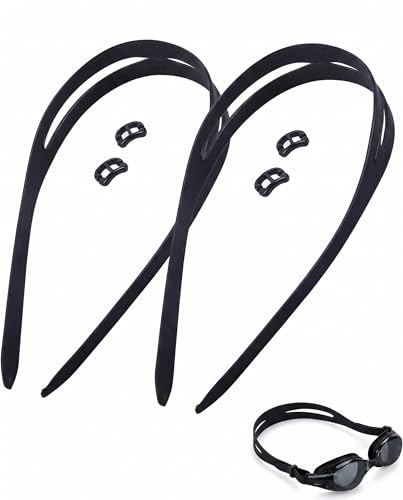 KAHZOR Lot de 2 Bandes de Rechange en Silicone pour Lunettes de Natation, Réglables & Universelles pour un Maintien Sécurisé et Confortable, Accessoire Durable avec Boucle Fixe, Idéal pour les Nageurs