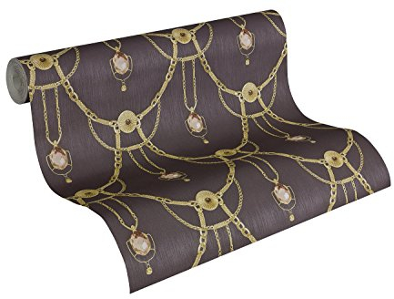 A.S. Création Tapete Hermitage 9, Mustertapete, klassisch, barock, beige, basaltgrau, cremeweiß, goldfarben, metallic, 943535