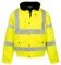 MyShoeStore Hi Vis Bomber Jacket High Viz Visibility Workwear Safety Security Concealed Hood Fluorescent Flashing Hooded Padded Waterproof Work Wear Coat (Yellow,2XL)