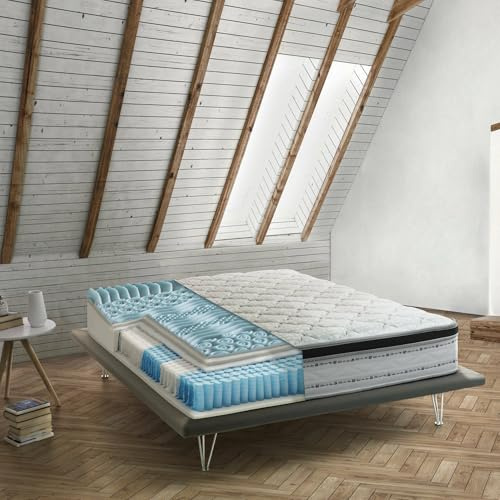 Talamo Italia - Materasso singolo Laila, Sfoderabile in Memory Foam+Gel e Molle insacchettate, 100% Made in Italy, Anti acaro e Anallergico, Cm 80x190h27