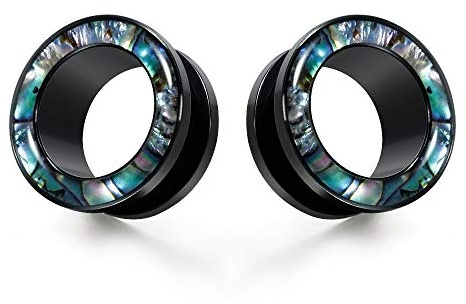 COOEAR Pendientes de acero quirúrgico - Pendientes en forma de túnel - Tamaño de 6mm a 25mm