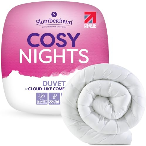 Slumberdown Cosy Nights Single Duvet 10.5 Tog & 2 Pillows - Soft & Breathable All Year-Round Single Quilt for Summer, Autumn & Winter | UK-Made, Non-Allergenic & Washable (135 x 200cm)