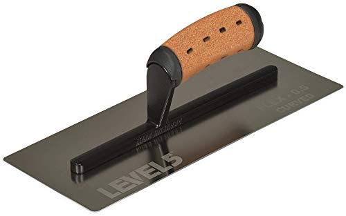 LEVEL5 12 x 4.75 Flex Drywall Curved Trowel, 0.5MM Blade | Triple-Hardened Stainless Steel, High-Impact Handle | Sheetrock Gyprock Wall-Board Plasterboard | 4-988