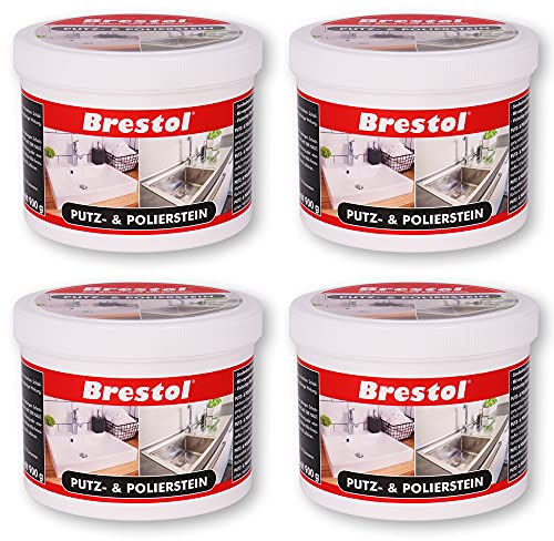 PUTZSTEIN 4x 900 g Dose - Putzpaste Allzweckreiniger mit Citrusduft hinterlässt einen Abperleffekt in der Küche und im Bad - Universalreiniger Polierstein