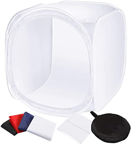 BOLLUMA 150x150x150cm Caja de luz para estudio fotográfico, portátil tienda de Shooting Light Box plegable con 4 telones de fondos, caja suave cubo Luminuese para producto fotográfico