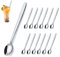 Latte Spoons, Funnydin 12 Pieces Coffee Spoons Set (8.3 Inch), Dishwasher Safe, Teaspoons, Latte Spoons, Dessert Spoons, Coffee Spoons, Sundae Spoons and Long Teaspoons for Kitchen and Home, Silver