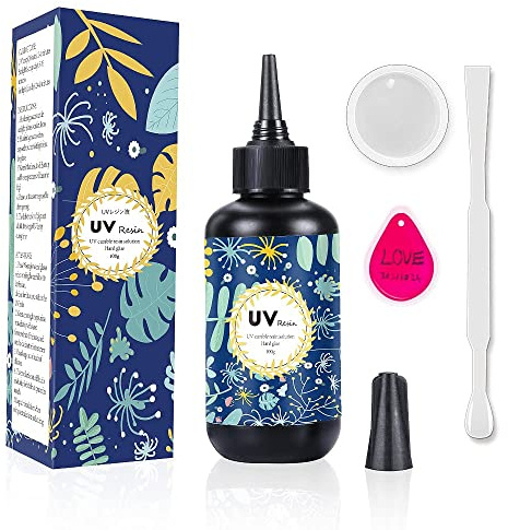 Crystal Clear Hard UV Resin Upgraded Formula Ultraviolet Quick-Curing Resin for Jewellery Making, Craft Decorations, Hard Transparent Adhesive Solar Healing (100 g)