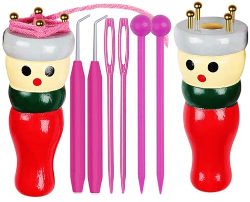 LIAMGUS 2 Pack French Knitting Dolly Set, French Knitting Doll Knitting Dolly Set, Beginners Knitting Kit for Beginners to Learn to Make Favorite Items Like Cushions Scarves Headbands Hats Socks