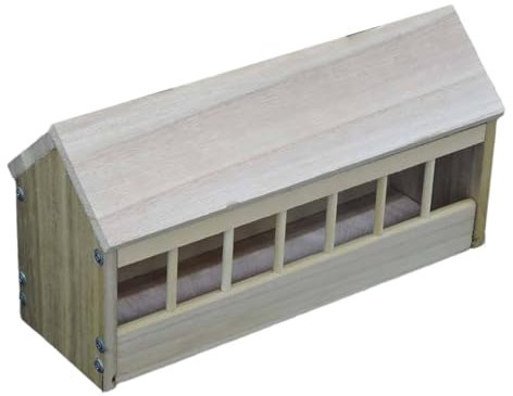 Gralara Taubenfuttertrog aus Holz, Taubenbedarf, Vogelspender, Vogelfutternapf für Tauben, Wachteln, Entenküken, Küken, Garten