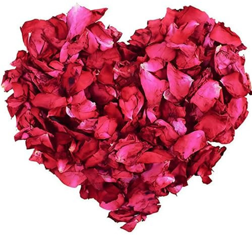 SGERUFZ 60g Blütenblätter Natürliche Getrocknete Rosenblätter Konfetti Rose für Geburtstag Vorschlag Party Feiern umweltfreundlich und Abbaubar zur Teezubereitung und zum Baden verwendet