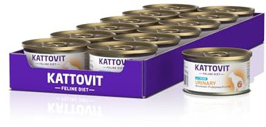 KATTOVIT - Urinary Nassfutter für Katzen | Diätfutter für ausgewachsene Katzen mit Harnwegserkrankungen | Alleinfuttermittel in der Dose | 12 x 85 g Thunfisch
