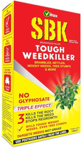 Vitax SBK Brushwood Tough Weed Killer – Powerful Systemic Herbicide for Stubborn Weeds, Brambles, Nettles & Tree Stumps – Concentrated Formula for Deep Root Kill (250ml)