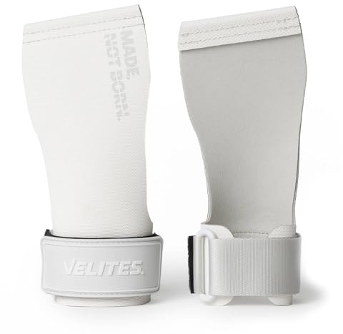 Velites 2.1mm Off Road Sports Grips with Kevlar Fiber | White | XL | Use with or without Magnesium | Grip on Bars, Weights & Rings | Includes Wristbands and Breathable Bag