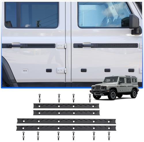 Exterior Utility Belt Rail for INEOS Grenadier 2020-2025 Accessories, Car Body Expansion Slot Rails Utility Belt, Front/Rear Row Door Panel L-Track Rails Rack Shelves, Aluminum Alloy (Black)