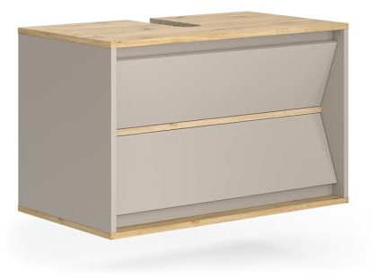 Vicco Mobile sottolavabo per bagno Edelin, Cachemire, 80 x 50 cm con 2 cassetti