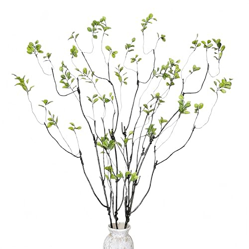 4pcs Long Faux Stems for vase,47.2 Inch Fake Branches for vase Filler Decoration,Artificial Greenery Stems with Fake Leaves,Fake Plants Indoor,Faux Greenery for centerpieces,greenery for table decor