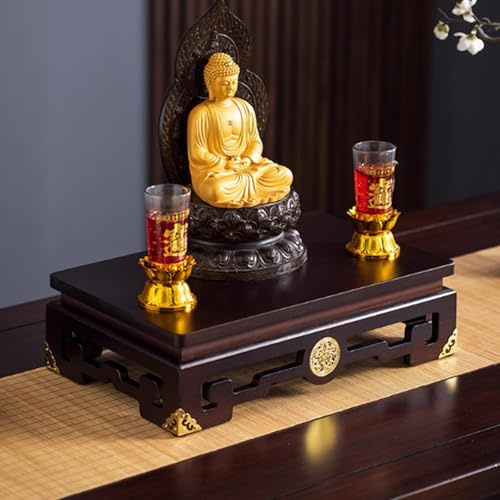 Petite Table D'Autel pour La Relaxation,Table d'autel Bouddhiste,MéDitation Spirituelle,Puja pour la Maison,pour Les Bougies,L'Encens,Les Plantes