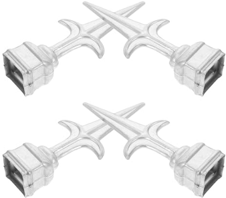 FONDOTIN 4 Pezzi Puntale per Recinzione in Metallo 30 Calibro 180X80Mm Terminali Decorativi per Pali da Giardino e Cortile Accessori per Recinzioni Esterne Design Classico e Resistente