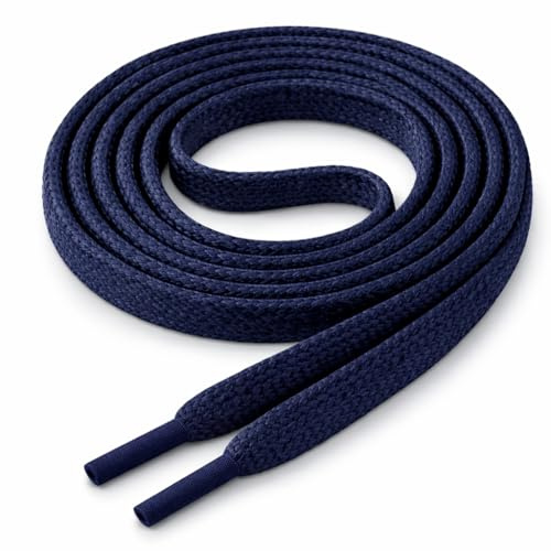 Di Ficchiano Skosnören I slitstarka skosnören platta ø 5 mm av fin bomull/vaxad I Shoelaces för sportskor läderskor sneakers UVM längder 70–140 cm