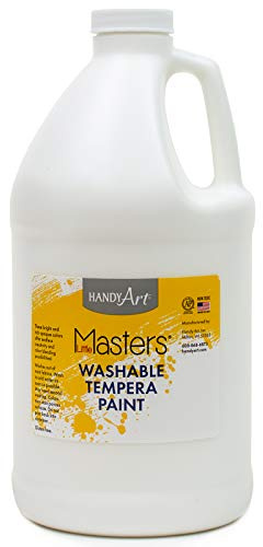 Handy Art Little Masters Washable Tempera Paint, White, Half Gallon 64 oz