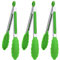 MSY BIGSUNNY Set di 3 Mini Pinze da Cucina da Portata in Silicone, Verde, 17,8 cm