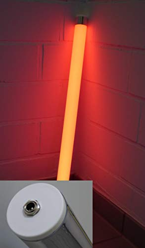 Lichtidee Led Leuchtstab matt softton rot 1m 12Volt mit Steckertrafo Anschluß an Steckdose Dekostab Stablampe