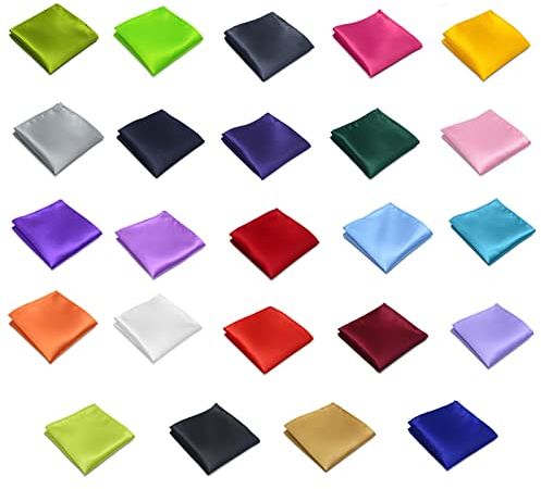 dancepandas Einstecktuch Einfarbig 24PCS Kavalierstuch Stecktuch Pochette, für Hochzeit, Party - 24 Farben 22 x 22 cm