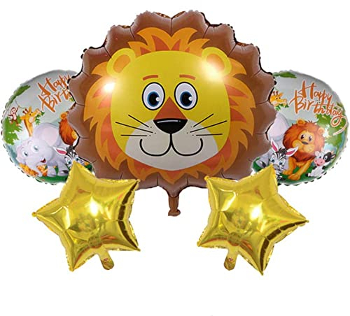 DIWULI Löwen Ballon Set - Tier Happy Birthday Deko Kinder