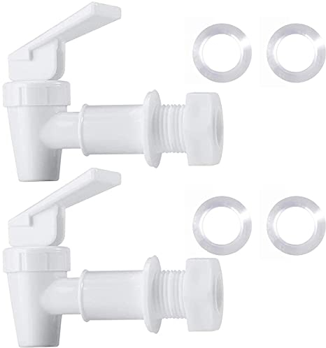 HUINING Llave de agua de plástico libre de BPA, grifo de agua de repuesto para encimera,jarra de agua dispensador de jarra de agua (2 blancos)