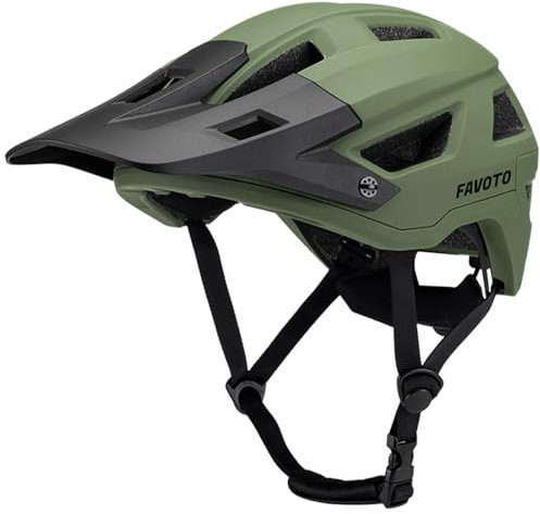 Favoto Mountain Bike Helmet Lightweight - MTB Road Magnetic Buckle Bicycle Helmet for Men Women - Adjustable Cycling Helmet for Adults Youth with CE Certificated
