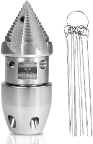 Bghdas 1/2 NPT avloppsjetter roterande munstycke – rostfritt stål, rengöringsmunstycke för 40 l/min högtryckstvätt (silverhuvud)
