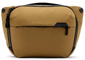 Peak Design Everyday Sling 6L, Coyote, Padded Adjustable Shoulder Strap for Crossbody or Waist Carry, FlexFold Dividers, Ideal for Carrying Cameras or Everyday Essentials, Sling Bag for Men and Women