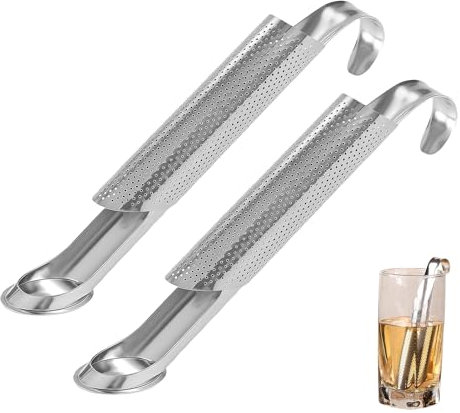 Debbery 2Pcs Stainless Steel Tea Strainer, Reusable Premium Infuser Long Handle Mesh Tea for Loose Tea, Spices, Herbs, Fits on Cups