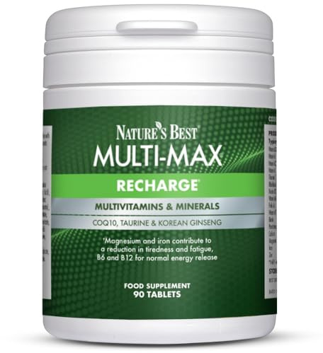 Nature's Best Multi-Max Recharge Multivitamin - with Vitamin B, C and Zinc - Energy & Immune Support - UK Made - 90 Tablets (1 Month's Supply)