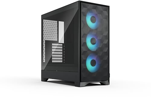 Fractal Design Pop 2 Air Black RGB – Gehärtetes Glas – PC-Gaming-Gehäuse mit starker Airflow-Leistung – Mesh-Frontpanel – Drei 120-mm-RGB-Lüfter inkl – Geräumiger Innenraum – ATX/mATX/ITX Motherboards