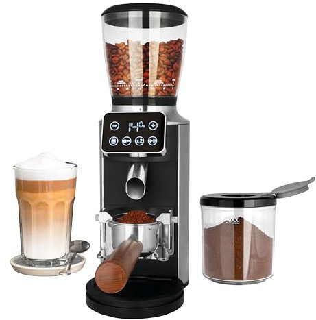 GASTROBACK Barista Kaffeemühle Elektrisch für Siebträgermaschine - 30 Stufen Mahlgrad Einstellbar, Kegelmühlen - Elektrische Kaffeemühle Kegelmahlwerk, Espressomühle Siebträger Kaffeemaschine