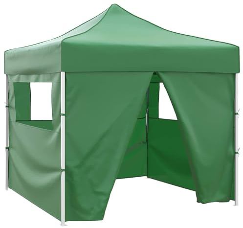 Kaloriko Tente de fête verte en tissu Oxford 291 x 291 x 315 cm avec cadre stable, imperméable, protection UV, pliable, coupe-vent, pour jardin, terrasse, événements en plein air, célébrations et