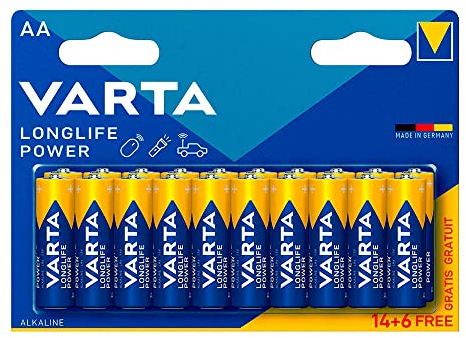 20 Stück AA-Batterien LR6 1,5 V Alkaline Varta High Energy 2023