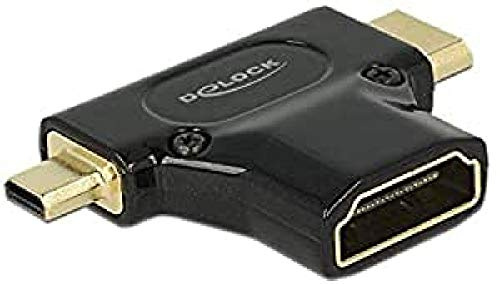 DELOCK ADAPTADOR HDMI - MINI HDMI - MICRO HDMI H/M/M NEGRO